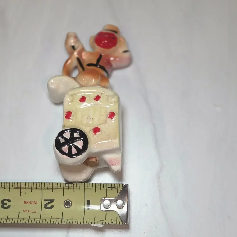 Vintage Japan Organ Grinder Monkey Salt Pepper Shakers 1950s Figural Set